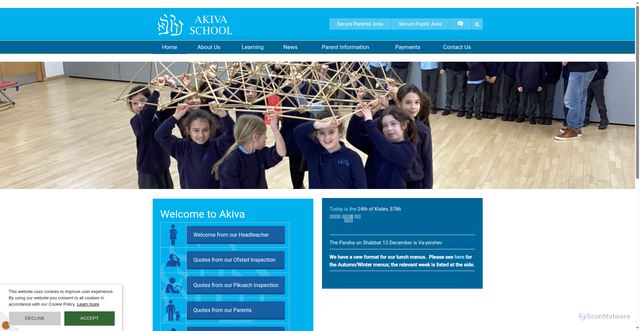 Security scan screenshot of https://www.akivaschool.org/