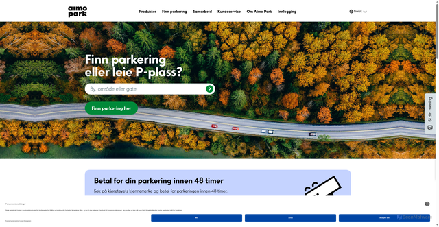 Security scan screenshot of https://www.aimopark.no/