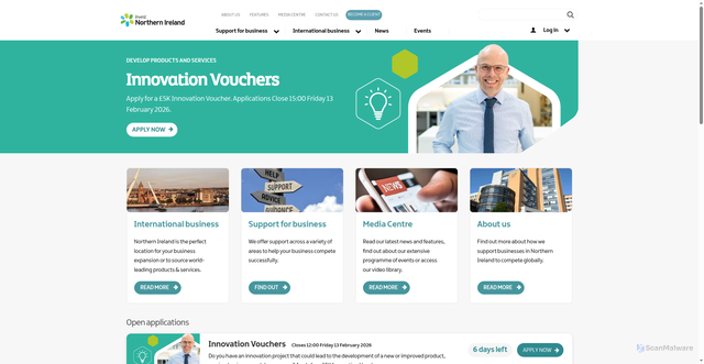 Security scan screenshot of https://www.investni.com/