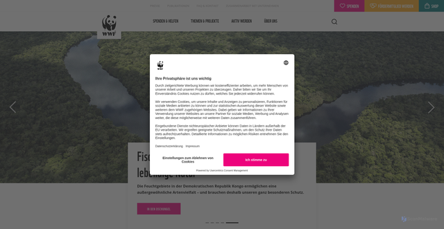 Security scan screenshot of https://www.wwf.de/