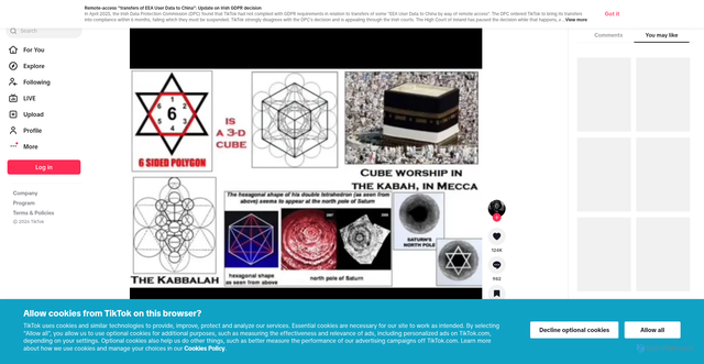 Security scan screenshot of https://vt.tiktok.com/ZS9c687pa/