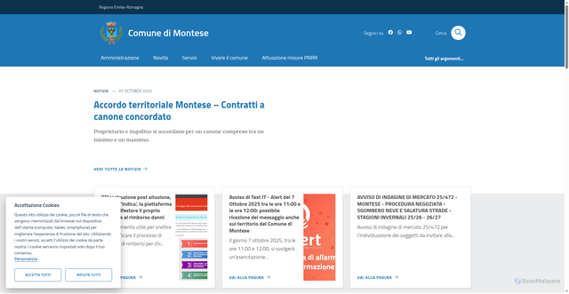 Security scan screenshot of https://www.comune.montese.mo.it/