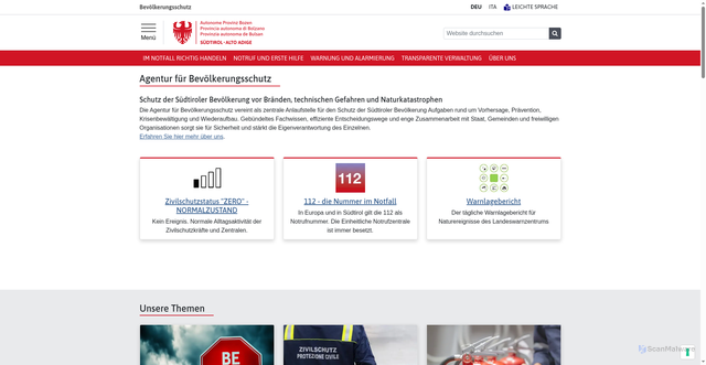 Security scan screenshot of https://appc.provincia.bz.it