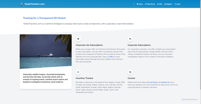 Security scan screenshot of https://tankertrackers.com/