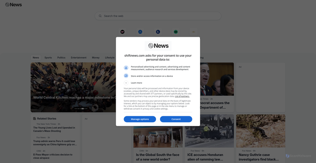 Security scan screenshot of https://Shiftnews.com