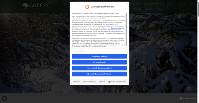 Security scan screenshot of https://greens-immobilien.de