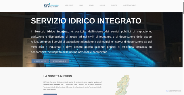 Security scan screenshot of https://www.sivsrl.eu/