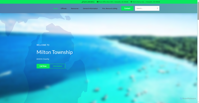 Security scan screenshot of https://miltontownshipmi.gov/