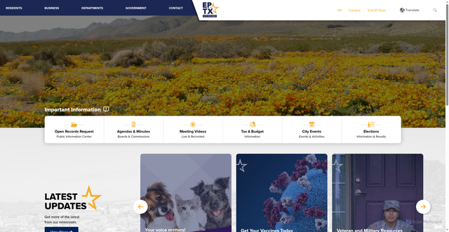 Security scan screenshot of https://www.elpasotexas.gov/