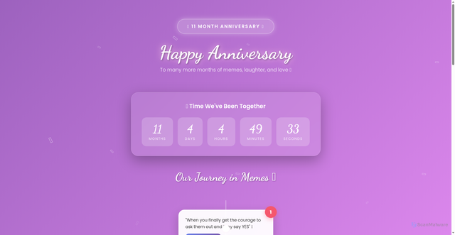 Security scan screenshot of https://iloveyou-aako1959od.edgeone.app/11_month_anniversary.html