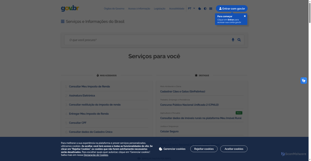 Security scan screenshot of https://www.gov.br/pt-br/