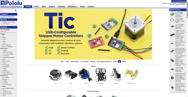 Security scan screenshot of https://www.pololu.com