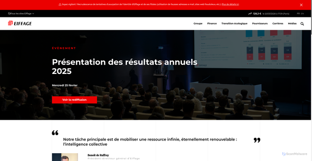 Security scan screenshot of https://eiffage.com