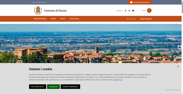 Security scan screenshot of https://www.comune.dozza.bo.it/