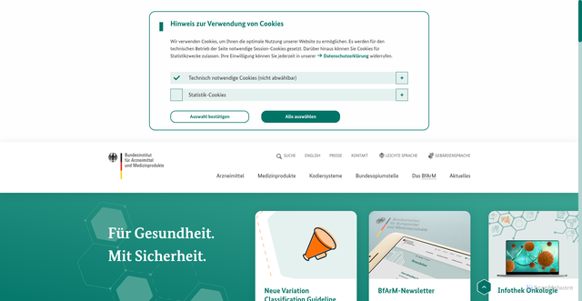 Security scan screenshot of https://www.bfarm.de/DE/Home/_node.html