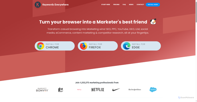 Security scan screenshot of https://keywordseverywhere.com