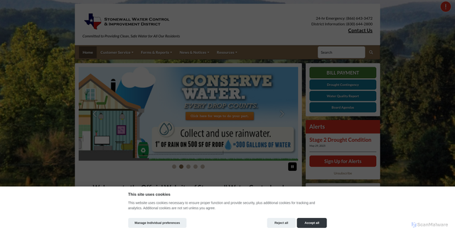 Security scan screenshot of https://stonewallwcidtx.gov/