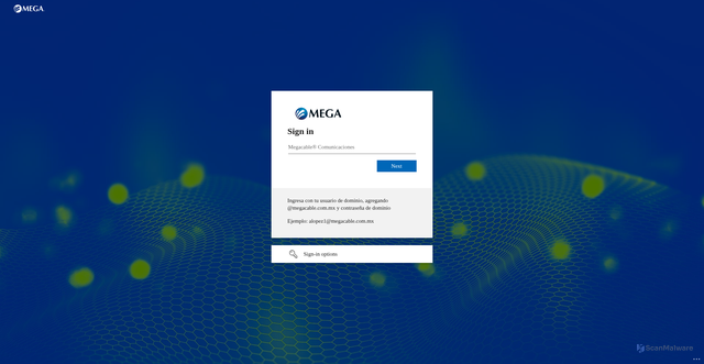 Security scan screenshot of https://megacable.sharepoint.com