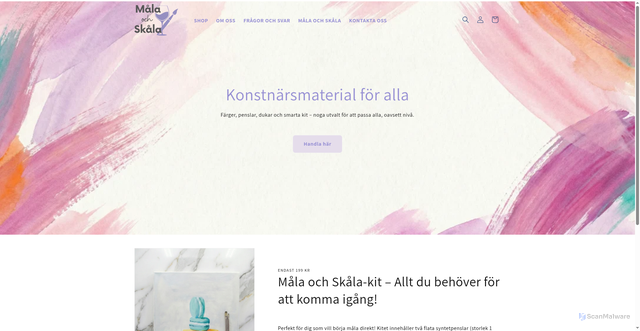 Security scan screenshot of https://shopmalaochskala.se