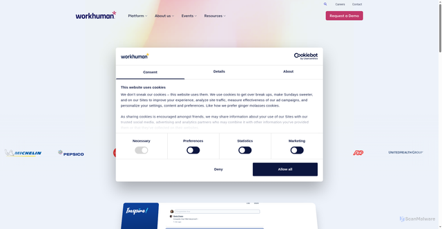 Security scan screenshot of https://globoforce.com