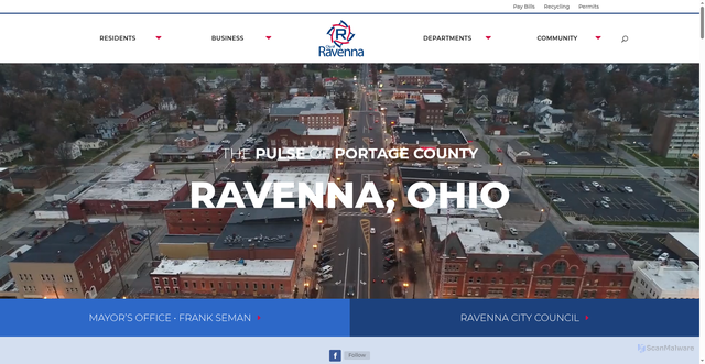 Security scan screenshot of https://www.ravennaoh.gov/