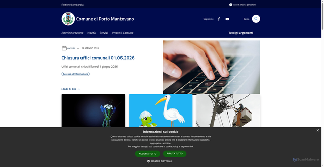 Security scan screenshot of https://www.comune.porto-mantovano.mn.it