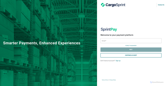 Security scan screenshot of https://sprintpay.cargosprint.com