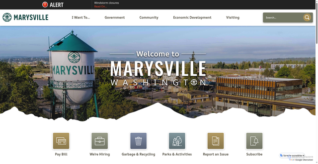 Security scan screenshot of https://www.marysvillewa.gov/