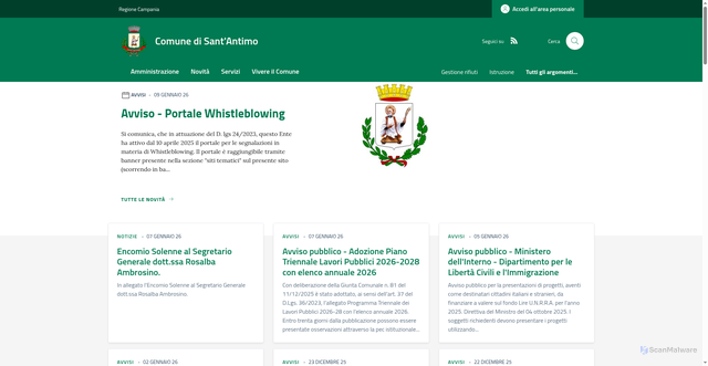 Security scan screenshot of https://www.comune.santantimo.na.it/