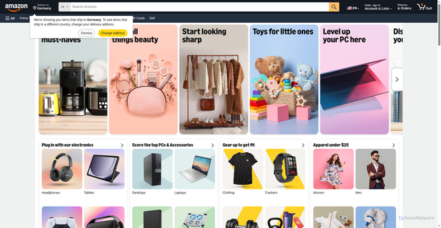 Security scan screenshot of https://www.amazon.cl