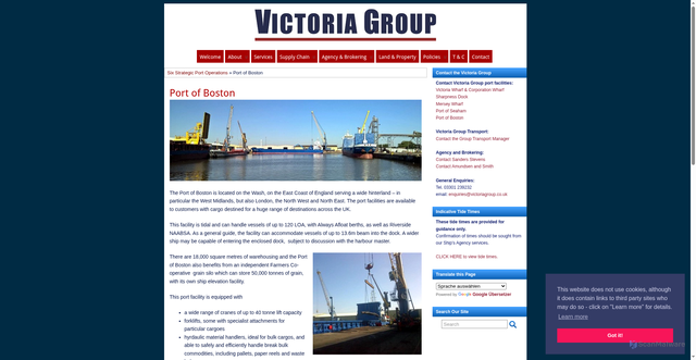 Security scan screenshot of https://www.victoriagroup.co.uk/about-us/port-of-boston/