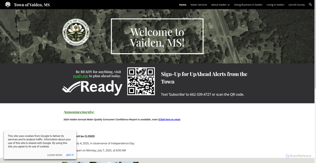 Security scan screenshot of https://www.vaidenms.gov/