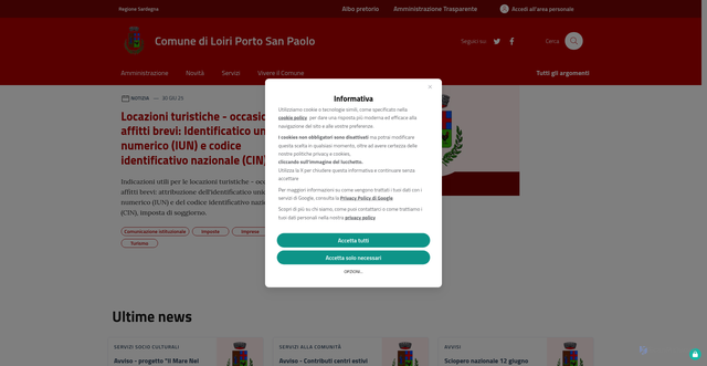 Security scan screenshot of https://www.comune.loiriportosanpaolo.ss.it
