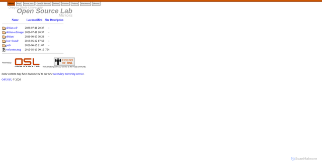 Security scan screenshot of ftp-osl.osuosl.org