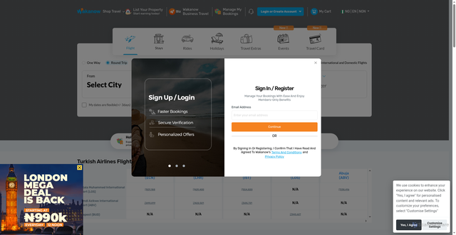 Security scan screenshot of https://www.wakanow.com/en-ng/airline/turkish-airlines/