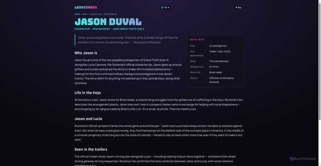 Security scan screenshot of https://leonidadex.com/wiki/jason-duval.html