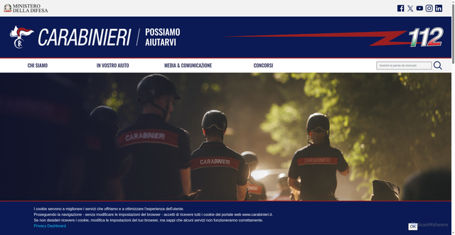 Security scan screenshot of https://www.carabinieri.it/