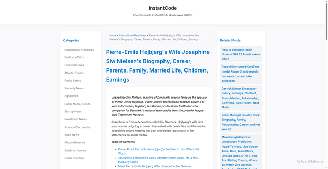 Security scan screenshot of https://filmsave-u2nc83.pages.dev/pierre-emile-hojbjerg-039-s-wife-josephine-siw-nielsen-039-s-biography-career-parents-family-married-life-children-earnings/17451416
