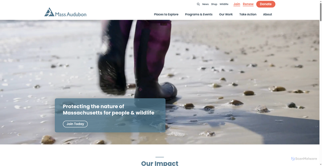 Security scan screenshot of https://massaudubon.org