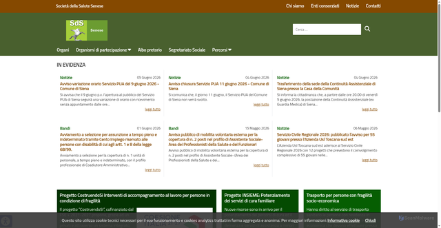 Security scan screenshot of http://www.sds-senese.it/