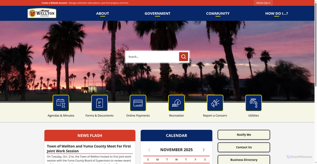 Security scan screenshot of http://www.welltonaz.gov/