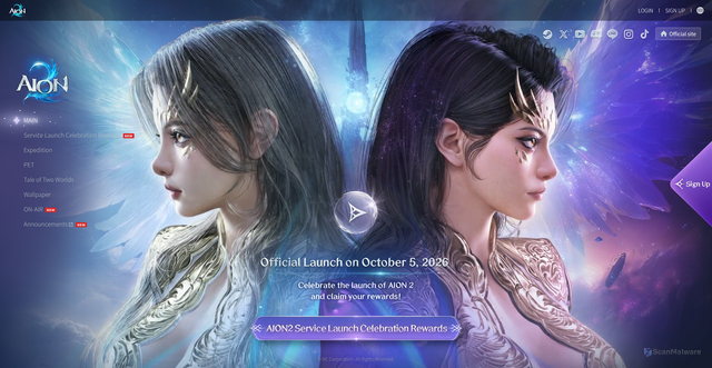 Security scan screenshot of https://aion2.ncsoft.jp/en/contents