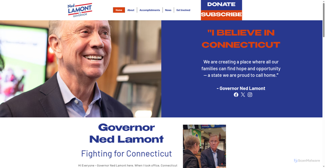 Security scan screenshot of https://www.govnedlamont.com/