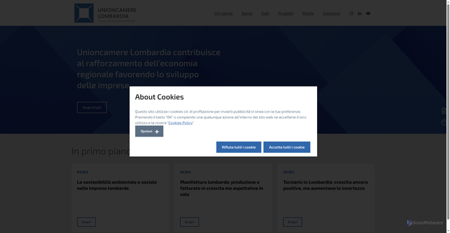 Security scan screenshot of https://www.unioncamerelombardia.it