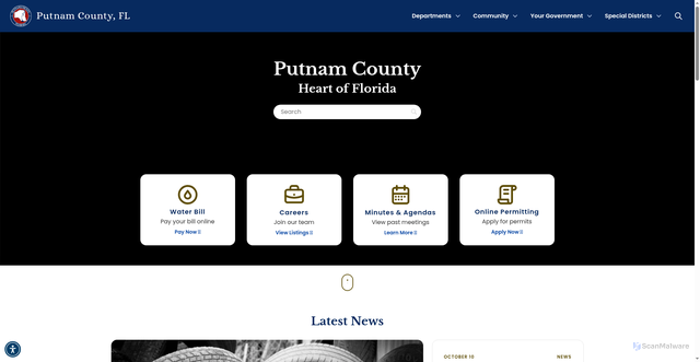 Security scan screenshot of https://www.putnam-fl.gov/