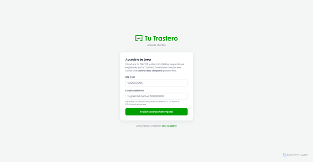Security scan screenshot of http://clientes.tutrastero.com/