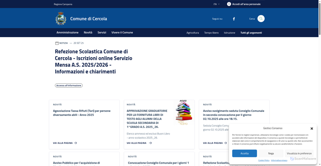 Security scan screenshot of https://comune.cercola.na.it/