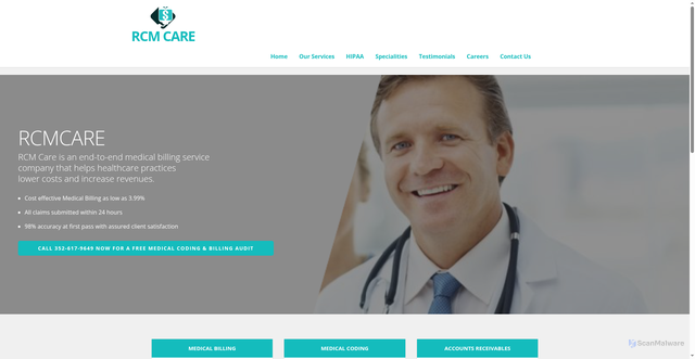 Security scan screenshot of https://rcmcare.com