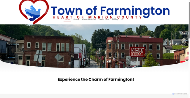 Security scan screenshot of https://www.townoffarmingtonwv.gov/