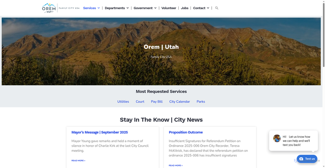 Security scan screenshot of https://orem.gov/